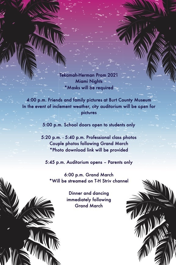 Prom  schedule of events
